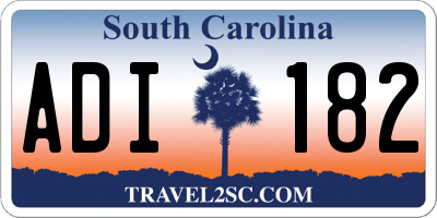 SC license plate ADI182