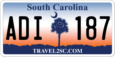 SC license plate ADI187