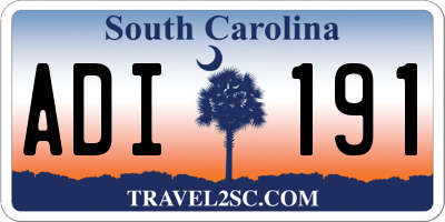 SC license plate ADI191