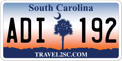 SC license plate ADI192