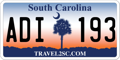 SC license plate ADI193