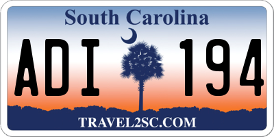 SC license plate ADI194