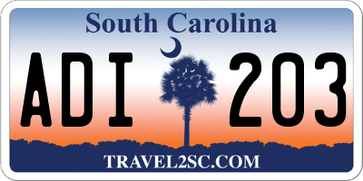 SC license plate ADI203