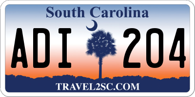 SC license plate ADI204