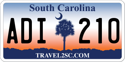 SC license plate ADI210