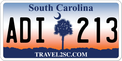SC license plate ADI213