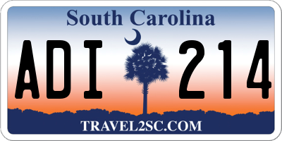 SC license plate ADI214