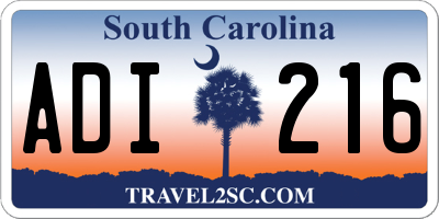 SC license plate ADI216