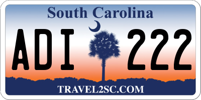 SC license plate ADI222