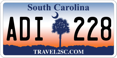 SC license plate ADI228