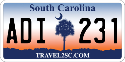 SC license plate ADI231