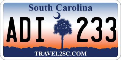 SC license plate ADI233