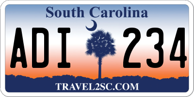 SC license plate ADI234