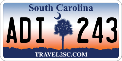 SC license plate ADI243