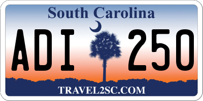 SC license plate ADI250