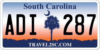 SC license plate ADI287