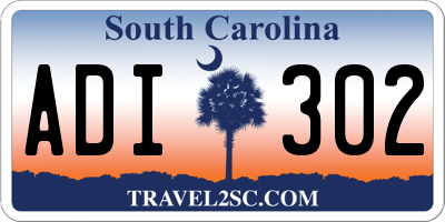 SC license plate ADI302