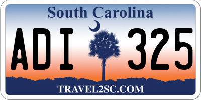 SC license plate ADI325