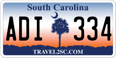 SC license plate ADI334