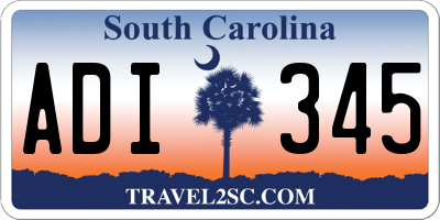 SC license plate ADI345