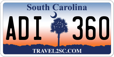 SC license plate ADI360