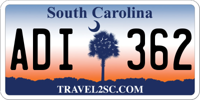 SC license plate ADI362