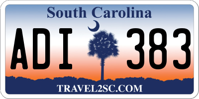 SC license plate ADI383