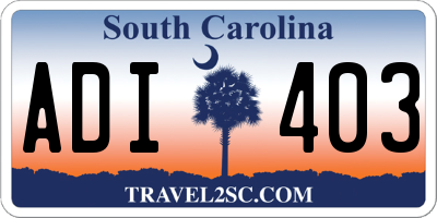 SC license plate ADI403