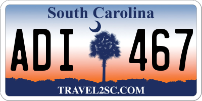 SC license plate ADI467