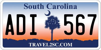 SC license plate ADI567