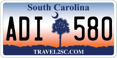 SC license plate ADI580