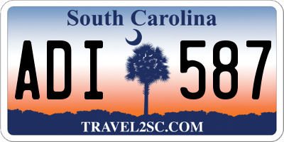 SC license plate ADI587