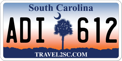 SC license plate ADI612