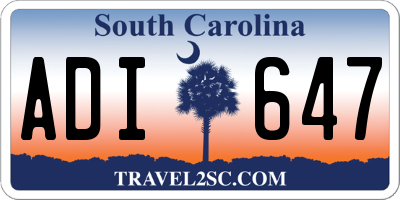 SC license plate ADI647