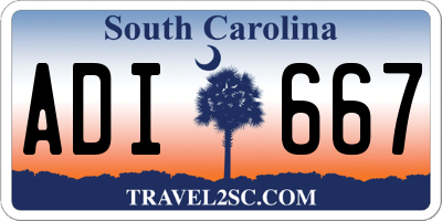 SC license plate ADI667
