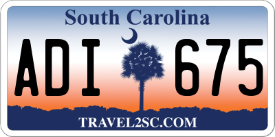 SC license plate ADI675