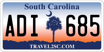 SC license plate ADI685