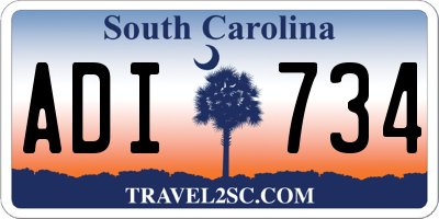 SC license plate ADI734