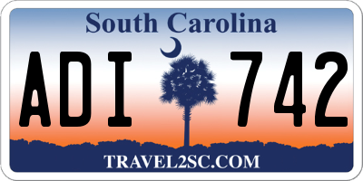 SC license plate ADI742