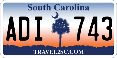 SC license plate ADI743