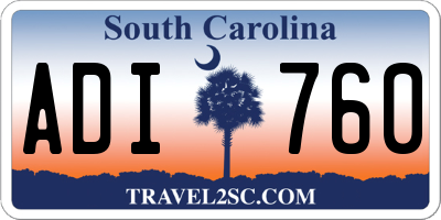 SC license plate ADI760
