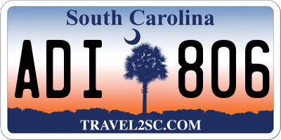 SC license plate ADI806