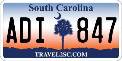 SC license plate ADI847