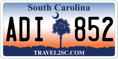 SC license plate ADI852