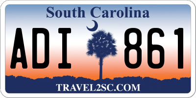 SC license plate ADI861