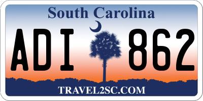 SC license plate ADI862
