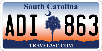 SC license plate ADI863