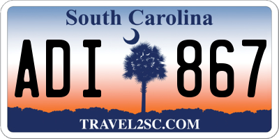 SC license plate ADI867