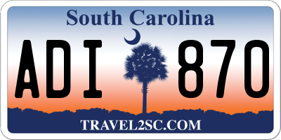 SC license plate ADI870