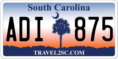 SC license plate ADI875